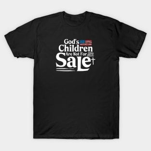 God's Children Are Not For Sale Christian Cross Aemrican Flag T-Shirt